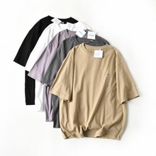 U家外贸出口高货尾货剪标日单新款宽松休闲圆领短袖T恤男士夏季潮