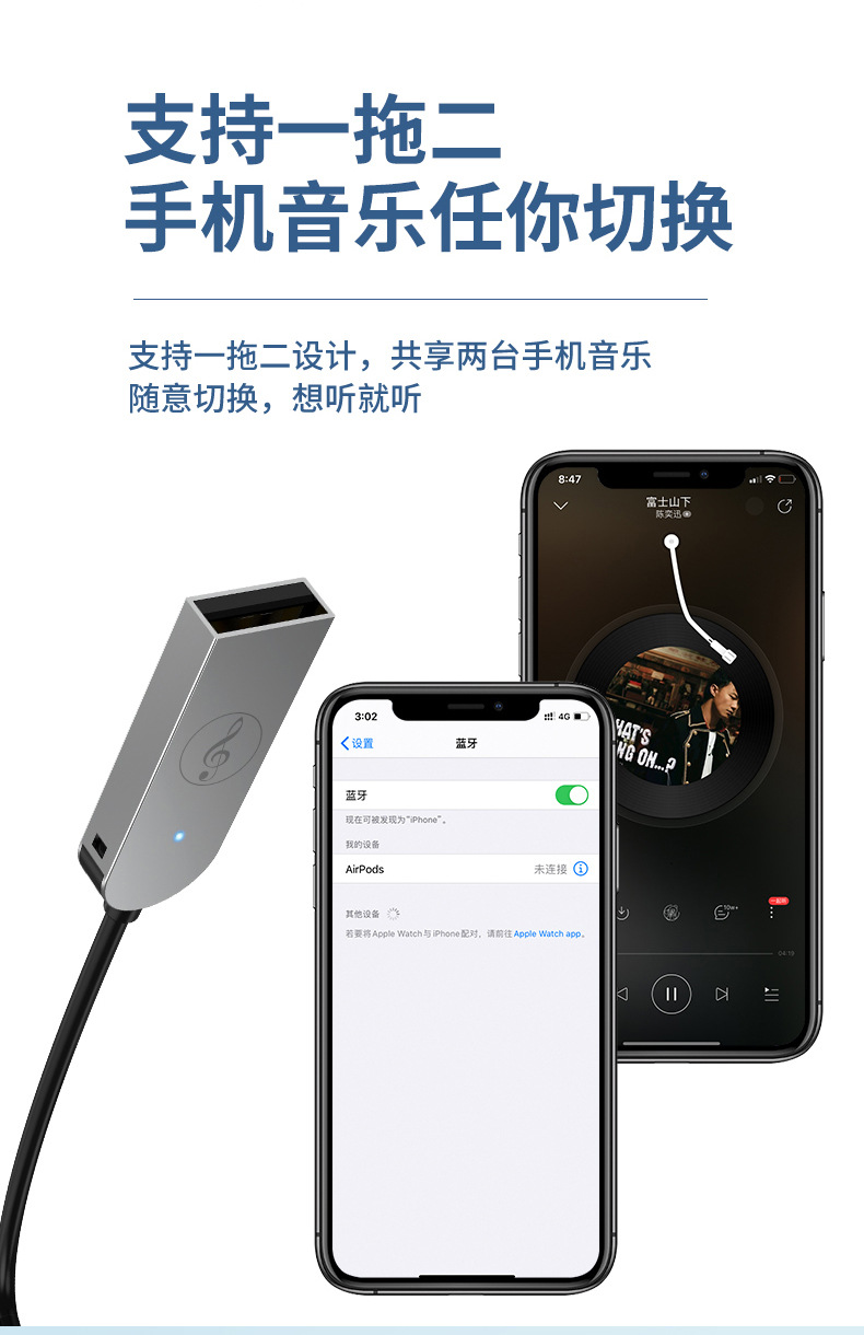 Aux Wireless Car Bluetooth Receiver Car Bluetooth Adapter 5.4 Bluetooth 3.5 Audio Receiver Hd