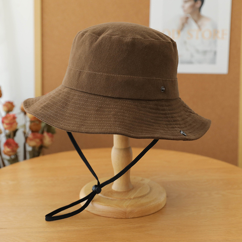 Otoño e invierno sombrero de pescador de gamuza chica caliente Brown Western Denim sombrero de pescador hombres y mujeres senderismo al aire libre sombrero de la cuenca a prueba de sol