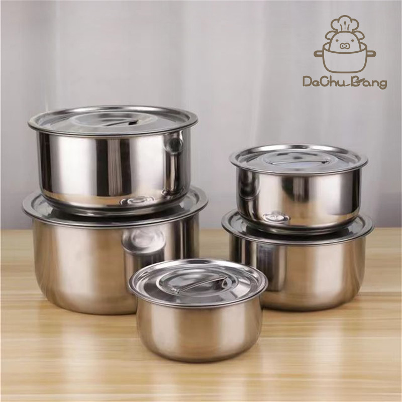 Cross-border Stainless Steel Conditioned Pot Three-piece Set Pot with Lid Indian Pot Thai-style Five-piece Set Pot Southeast Asia Set Pot