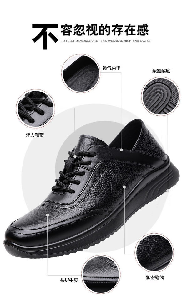 Giày lười nam da bò thật mũi tròn đế mềm chống trượt, kiểu slip-on nhẹ chân — D7913 Đen chi tiết 6