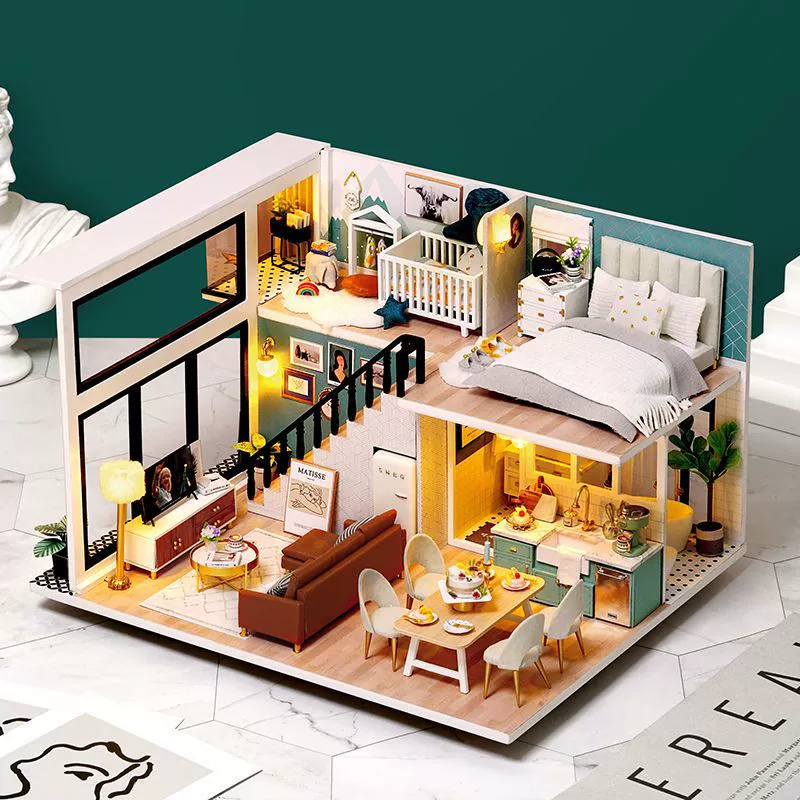 Comfortable hut, three dimensional brainteaser, constructor, handmade, handicrafts, in 3d format
