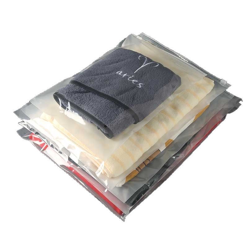 Bolsa de almacenamiento de ropa calcetines bolsa de embalaje de ropa personalizada EVA esmerilado ropa interior ziplock bolsa transparente bolsa de cremallera al por mayor