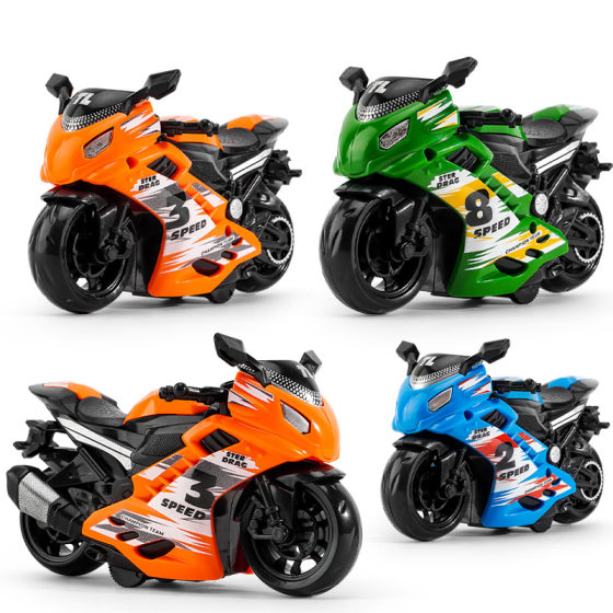 TikTok Internet Popular Children's Toy Boy Baby Toy Car Model Inertia Ducati Motorcycle Stall Toy