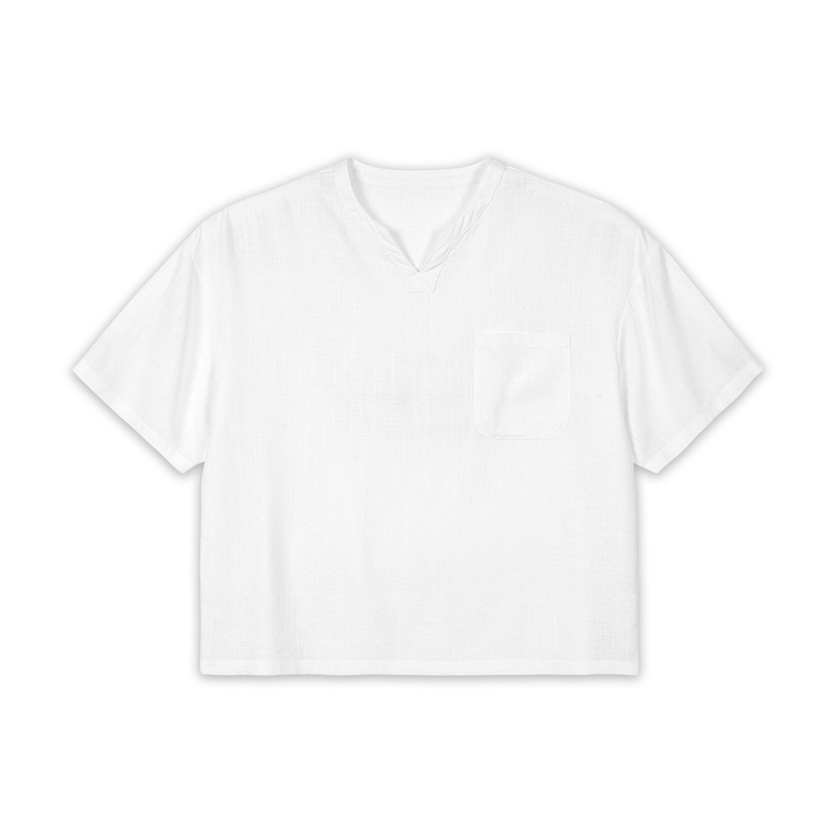 ETAI Hombre| Marca de moda suelta transpirable de media manga de color sólido de cuello en V de manga corta de alta calidad camiseta de hombre de algodón casual de manga corta
