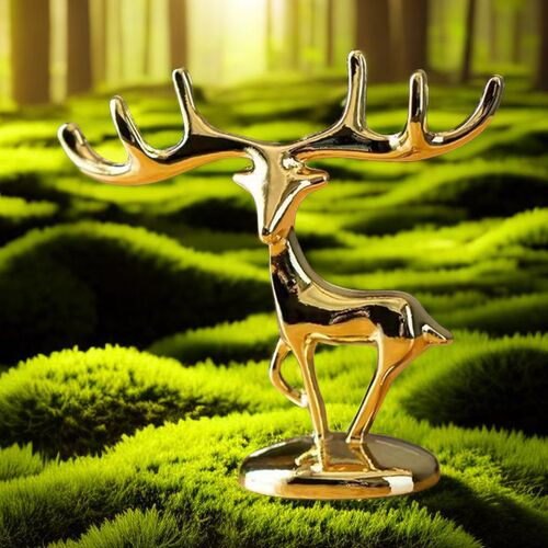 Creative light luxury zinc alloy deer ornaments tissue box candy box decorations home lighting accessories cigarette extinguisher cylinder cover