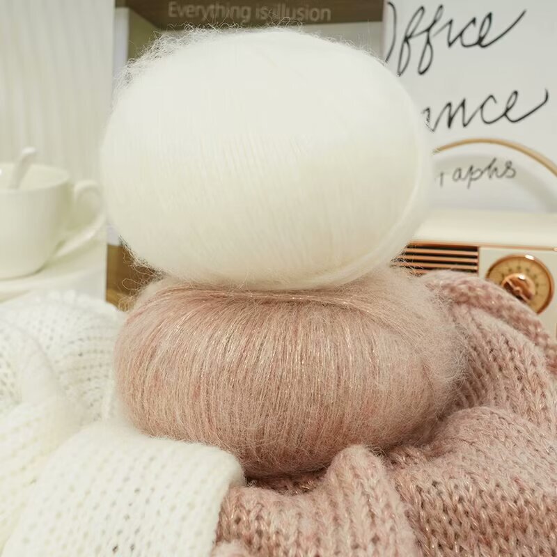 Cross-Border Glitter Mohair Hand-Knitted Wool Ball 25g Gilt Yarn Hand-Knitted Bright Silk Glitter Medium Thick Wool Ball