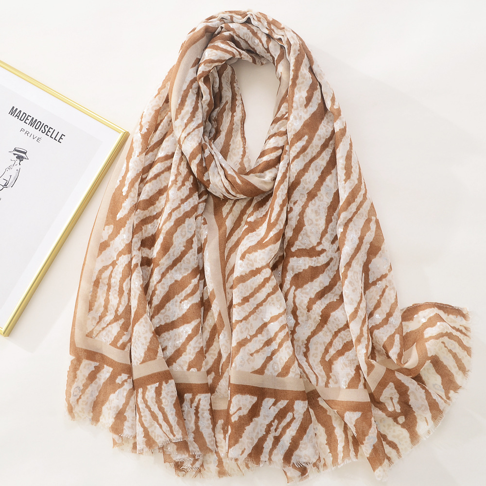 El comercio exterior de exportación animal patrón bronceado algodón y lino siente bufanda de seda personalidad de la moda bronceado decoración bufanda grande Toalla de playa para las mujeres