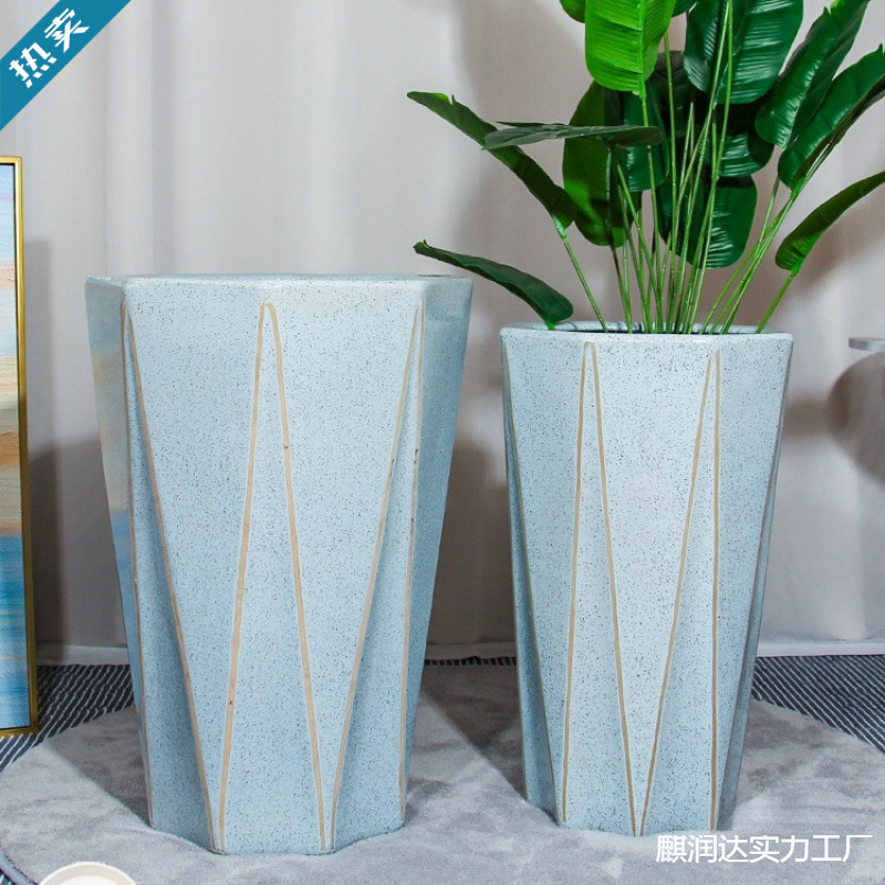 Y陶瓷花盆大口径简约特大号阳台家用落地绿植轻奢感L厂家一件批发
