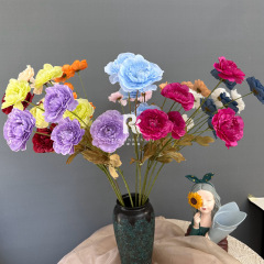 婚慶仿真花頭千層牡丹假花玫瑰花芍藥露蓮假花森系婚慶禮堂花材
