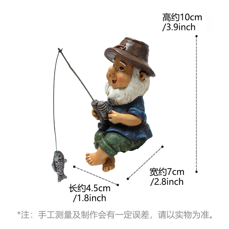  a  of fishing dwarf resin doll landscape flowerpot resin jewelry manufacturers 