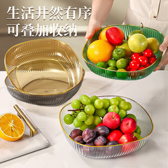Wholesale Manufacturer 2024 Fruit Plate Fruit Plate Home Living Room Coffee Table Zero-Use Basin Basket Tray Candy Luxury Plate