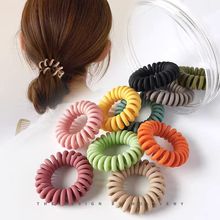 4cm高质量磨砂电话线发圈女成人扎头发头绳电线橡胶圈森系皮筋