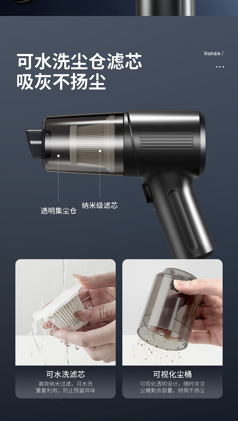 Car Vacuum Cleaner Wireless Multi-Function Handheld Portable Suction and Blowing Integrated Car Vacuum Cleaner High Power Mini