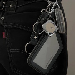 KIKO风格异形金属钥匙扣卡包牛皮挂件钱包百搭简约零钱包挂件配饰