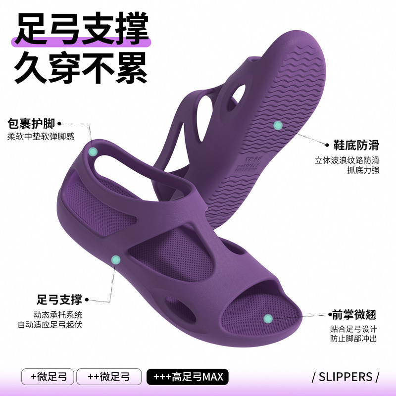 New women's summer indoor yoga sandals with heel, silent, non-slip, odor-resistant, suitable for outdoor use, wading in streams, and beach activities New women's summer indoor yoga sandals with heel, silent, non-slip, odor-resistant, suitable for outdoor use, wading in streams, and beach activities