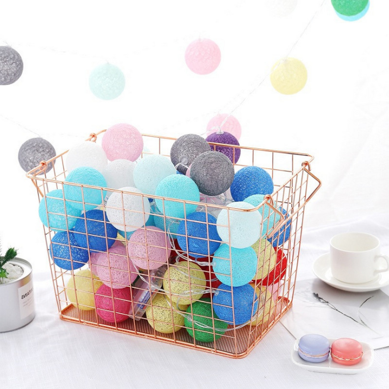 INS confesión romántica USB decoración bola de algodón luces de cadena Navidad romántica bola de algodón luces dormitorio Decoración