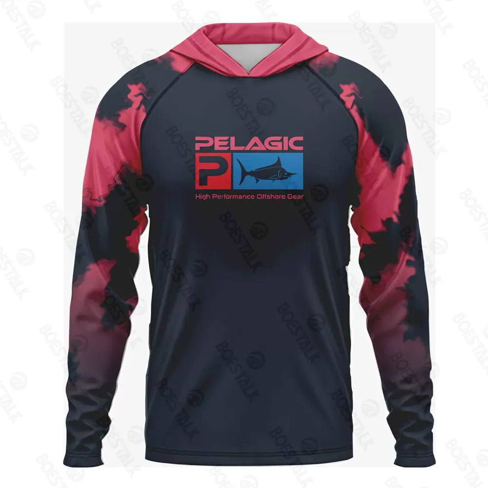 PELAGIC长袖连帽钓鱼服防紫外线路亚垂钓透气休闲垂钓运动钓鱼服