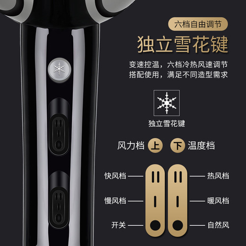 Kangfu hair dryer household high-power men's hair salon high-wind hair care quick-drying hair dryer barber shop