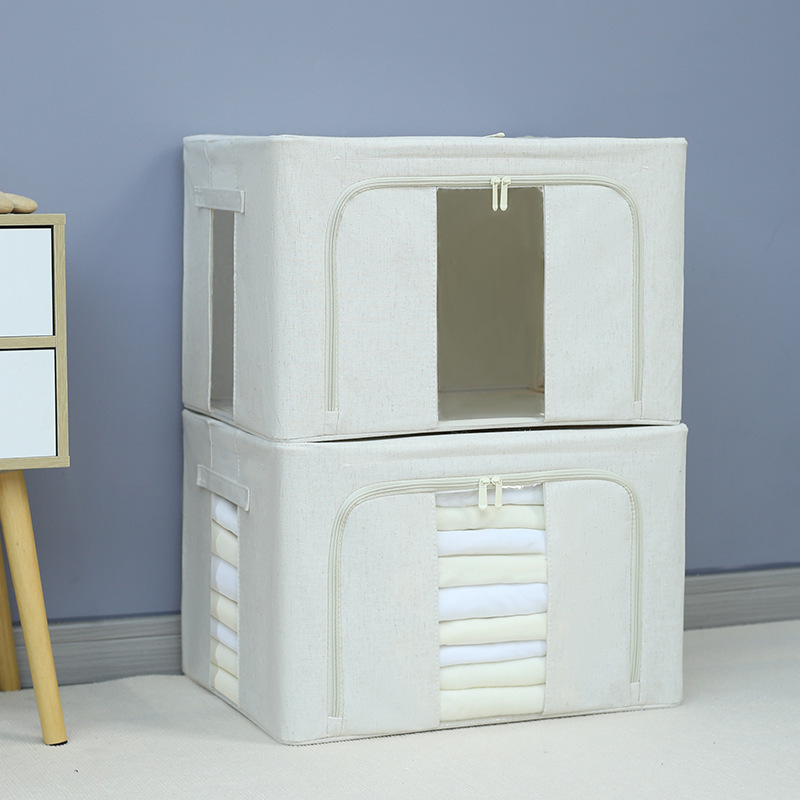 Organizer Recommends the Popular Thickeneded Tianshan Cotton and Linen Large Storage Box for the Whole Net, Fabric Waterproof Household Foldableing Storage