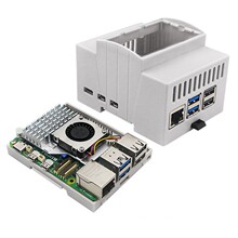 树莓派5B散热外壳可装DN导轨式工控盒 Raspberry Pi 5B工控盒