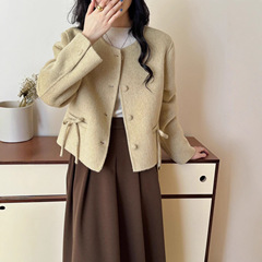 双面羊毛大衣新短款温柔百搭学生通勤小个子毛呢子外套女2025新款
