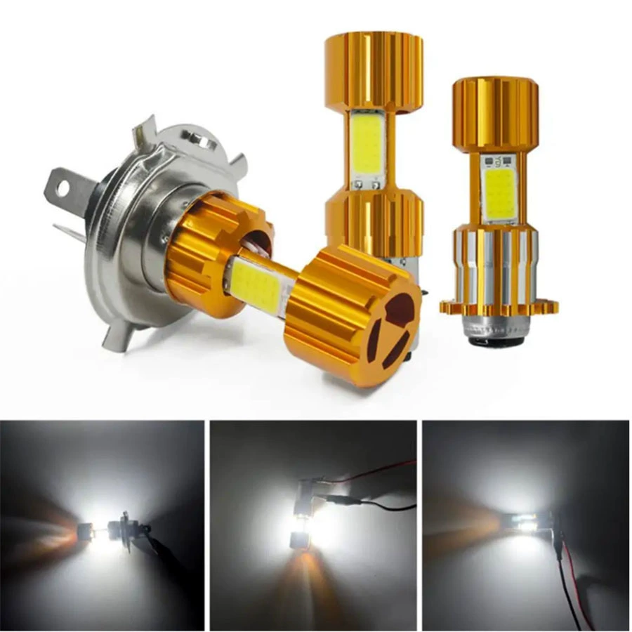 Мотоциклетная светодиодная фара с встроенной высокомощной COB-лампой P15D BA20D H4, LED-освещение для электромобилей 12–80В