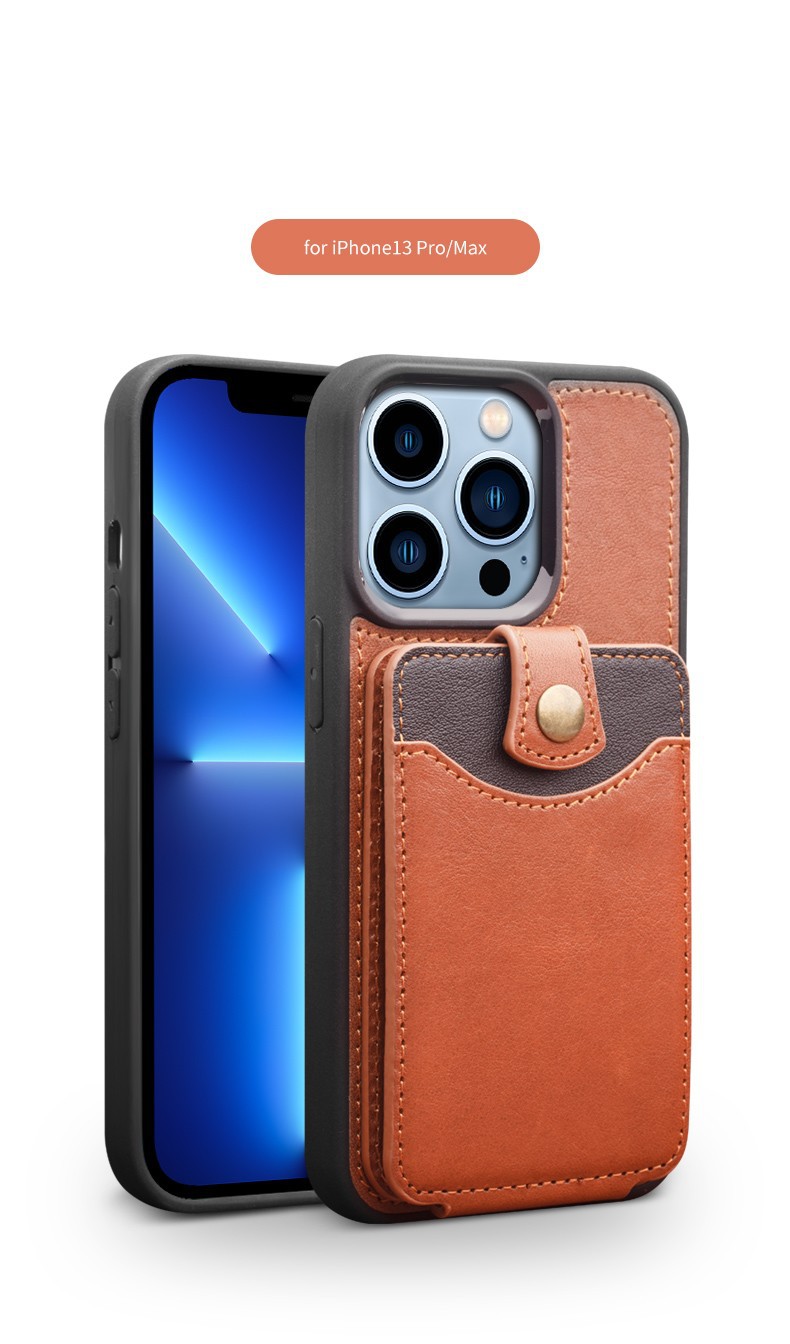 Ốp lưng iPhone 13 Pro Max chống sốc viền dày — Thẻ kinh doanh iphone13 6,1 inch màu đen, Thẻ công sở iphone13 Pro 6,1 inch màu đen, 6.7inch iphone13 Pro max danh thiếp Crazy Horse nâu, 6.1inch Thẻ kinh doanh iphone13 Pro Crazy Horse Brown chi tiết 12
