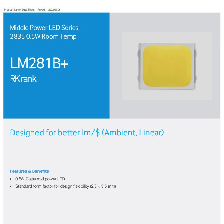 Samsung/Samsung 2835 LM281B+ SPMWH1228MD5WATMRK новый оригинал 3V0.5W