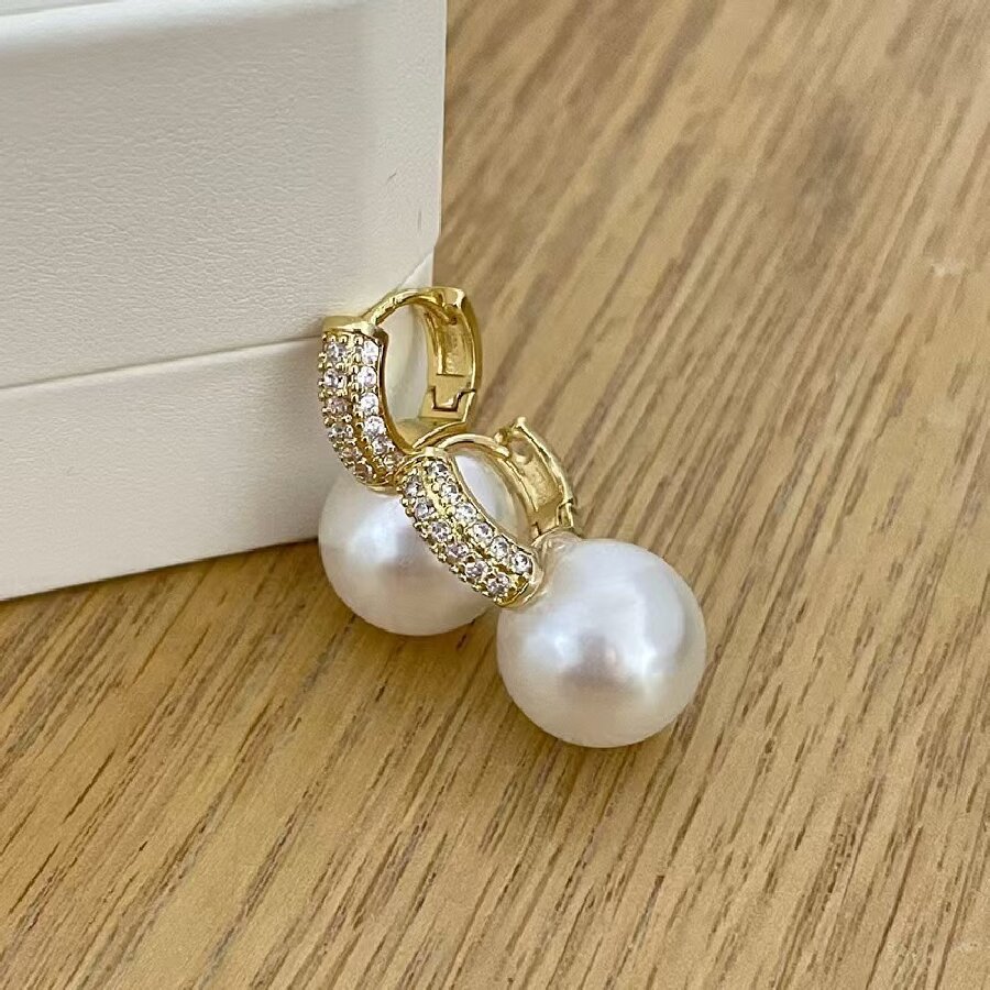 Nuevos perlas de moda para mujeres pendientes de piedra de micro-cristalina retrógrado francés temperamento simple pendientes de alta sensación
