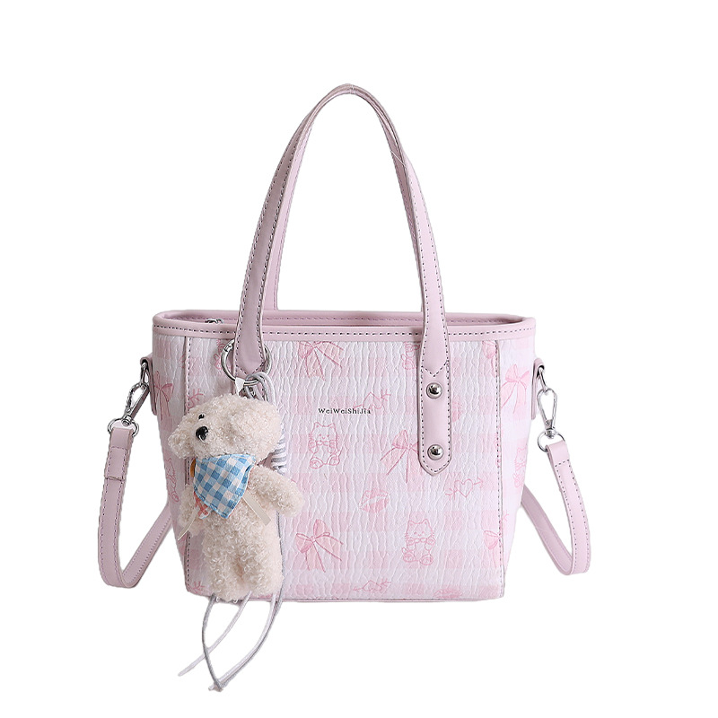 Hanfeng impresión de dibujos animados bolso de cubo de mano mujer 2026 nuevo lindo diario ocio viaje mochila de hombro