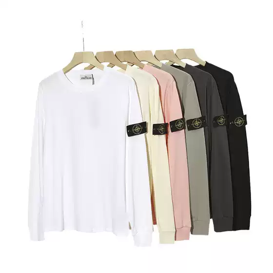 STONE Island Casual Crewneck Sweatshirt Long Sleeve T-Shirt Loose Unisex Couple Style Sleeve Badge Versatile