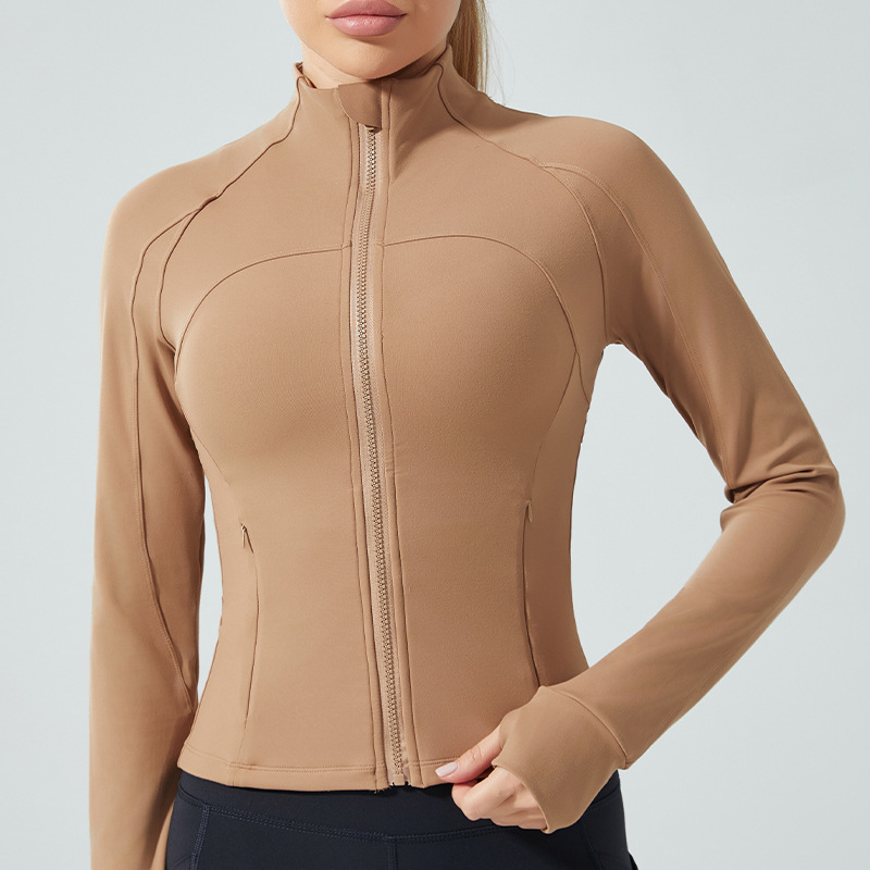 Demi-season cardigan with zipper for gym