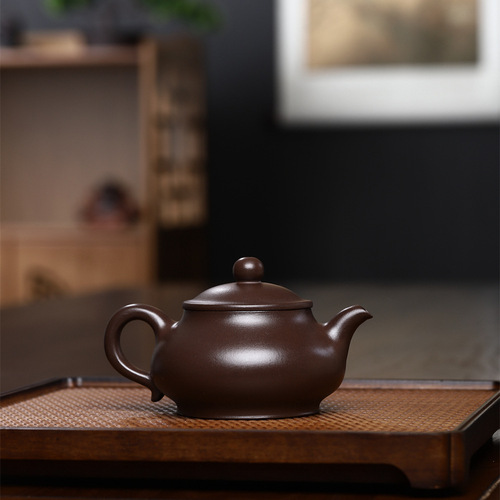 Wholesale Yixing all-pure handmade stone yellow purple sand pot ancient carved Pan pot easy to brew teapot Kung Fu tea set