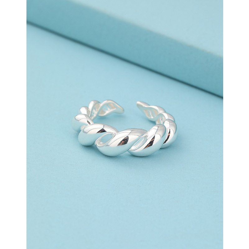925 anillo de torsión de plata esterlina para mujeres diseño de estilo de nicho de estilo personalizado anillo de moda abierto anillo índice de alta calidad