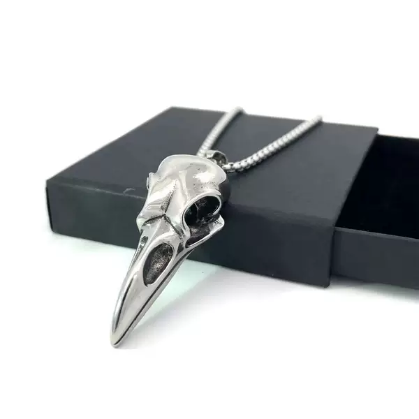 Nordic Viking Crow Mouth Stainless Steel Men's European and American Retro Necklace ins Fashion Gothic Fashion Eagle Jewelry