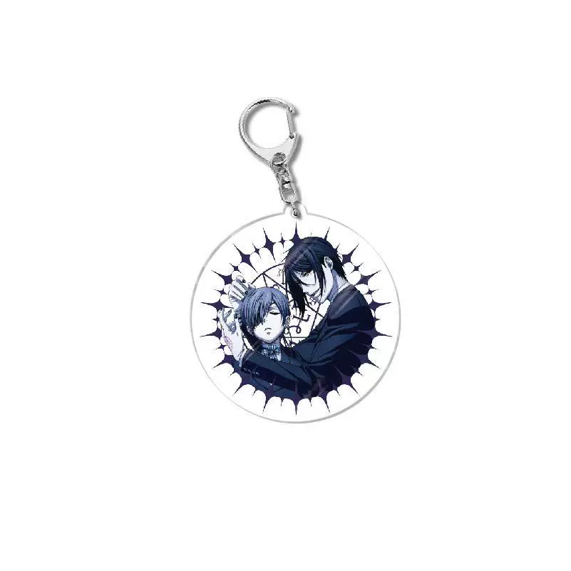 Акриловый брелок-аниме (Black Butler) Себастьян двусторонний 6 см чиби подвеска