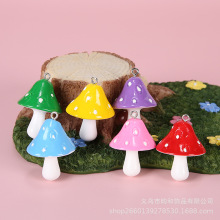 树脂仿真彩色斑点小蘑菇耳环耳饰吊坠包包钥匙扣挂件DIY饰品配件