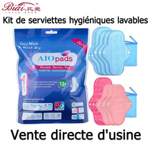 Kit serviettes hygi&eacute;niques lavables - vente directe d'usine