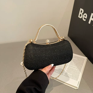 Box One-Shoulder Chain Bag, Demi-Season Fashionable Mini Shoulder Purse, 16×7×6 cm