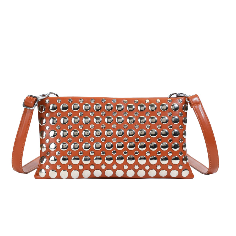 Comercio exterior transfronterizo al por mayor remache retro pequeño cuadrado bolsa 2025 nueva moda de nicho bolso de mensajero de hombro de todo fósforo