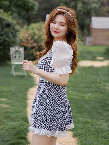 Women's Plus Size Obnoxious Angelic Style Sexy Turtleneck Pattern One-piece Dressing Room Hiding Abdomen Conservative Hot Spring Student