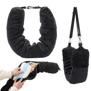 Amazon Hot Pillable Clothing Travel Neck Pillow Case Storage Bag Portable Travel Bag Aircraft Pillow Lumbar Pillow