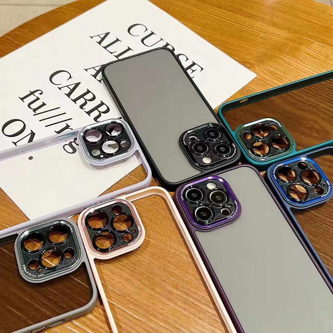 精孔金盾壳16PROMAX灰色亚克力手机壳适用苹果15PM/14P壳全包镜头