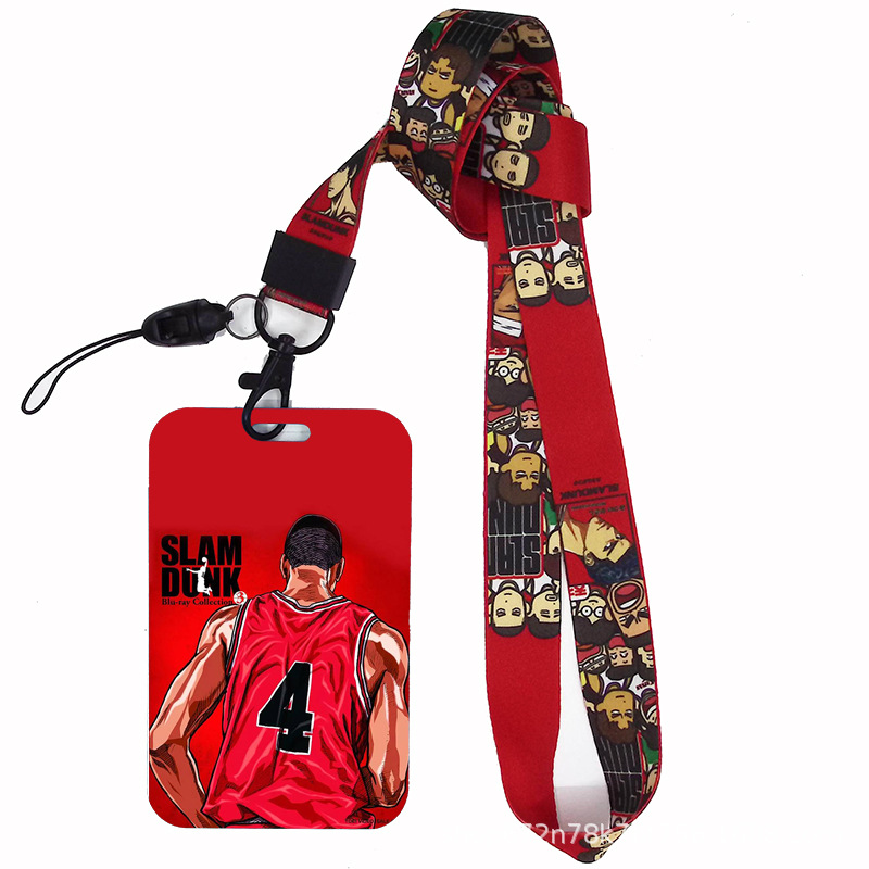 Dibujos animados japoneses slam dunk competencia nacional tarjeta de estudiante tarjeta de comida tarjeta de autobús cubierta certificado de trabajo titular de la cuerda del teléfono móvil