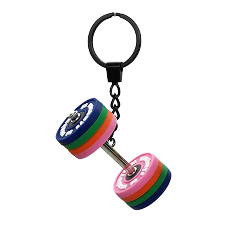 フィットネスアクセサリー カラフルダンベルキーホルダー 精巧でクリエイティブなフィットネス器具 バックパックアクセサリー 美しいキーチェーン|undefined