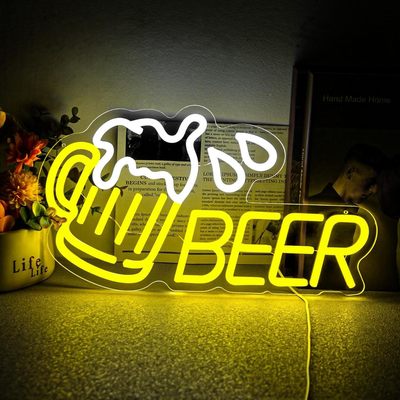 Трансграничный светодиодный неоновый свет для пива, светящийся характер, форма бара, свет, атмосфера паба, декоративный световой знак