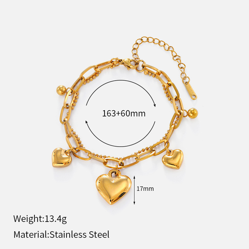 ヨーロッパとアメリカのクロスボーダーシンプルなステンレス鋼の太いブレスレット電気メッキ 18 K ゴールドチェーンブレスレットヒップホップスタイルチタン鋼ブレスレット|undefined