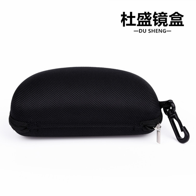 Glasses Case 071 Hook Oxford Cloth Glasses Case Black EVA Large Frame Sunglasses Case Pressure Resistant Zipper Case Wholesale