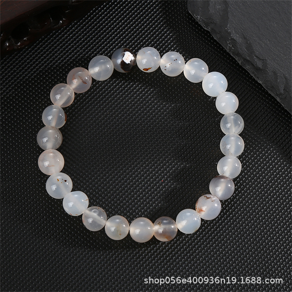 Moda simple 8mm pulsera de piedra de ágata natural alta sensación de mano de cristal cuentas pulsera comercio exterior al por mayor damas